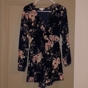 Long sleeve floral romper